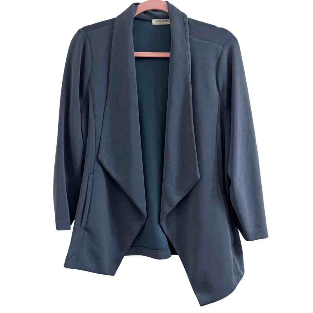 Knit Rouged Sleeve Blazer, NWOT, Sz Large Petite